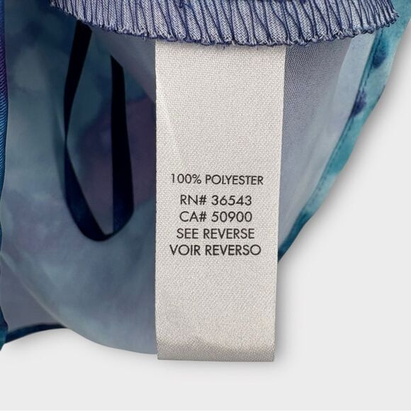 Calvin Klein V-neck Sleeveless Blouse in Multi-Color Watercolor Print Women’s XS - Picture 7 of 9